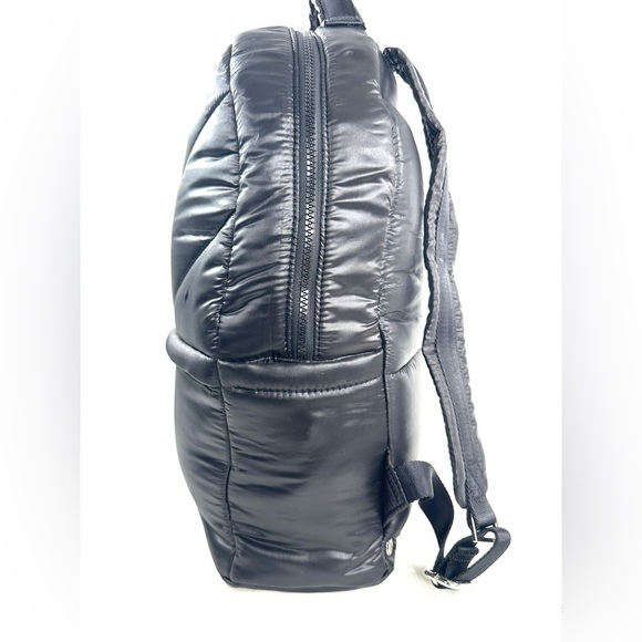 Athleta X Caraa Black Nylon Quilted Puffer Large Backpack School Travel Gym - Picture 4 of 10